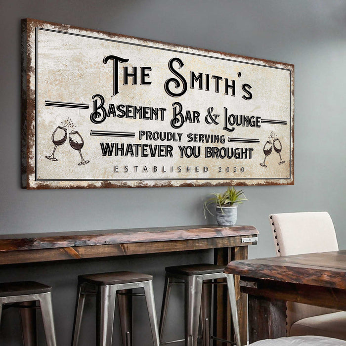 Basement Bar And Lounge Sign X 1