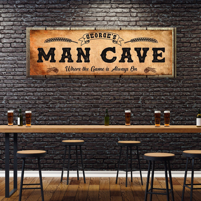 Personalized Man Cave Sign Rustic Man Cave Sign For Custom Bar Signs Or Home Bar
