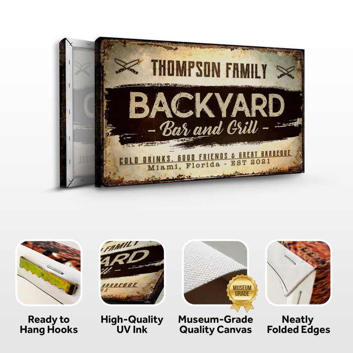 Backyard Bar And Grill Sign Viii