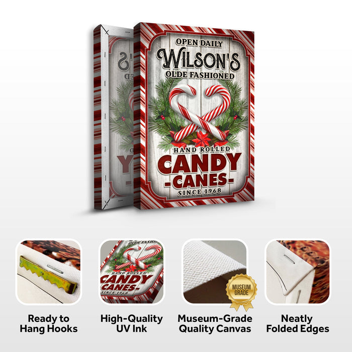 Olde Fashioned Hand Rolled Candy Canes Sign