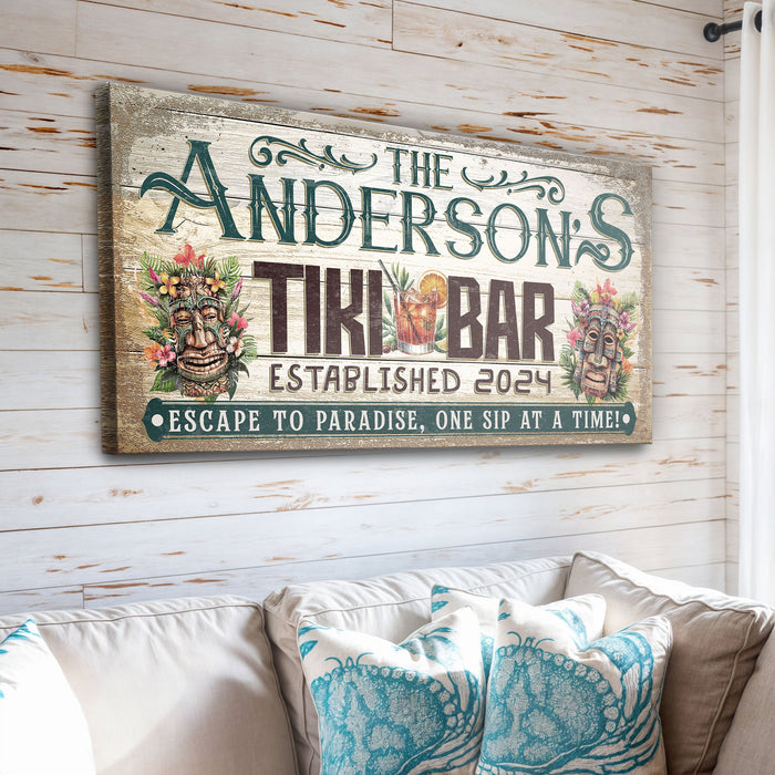 Personalized Tiki Bar Sign Iii