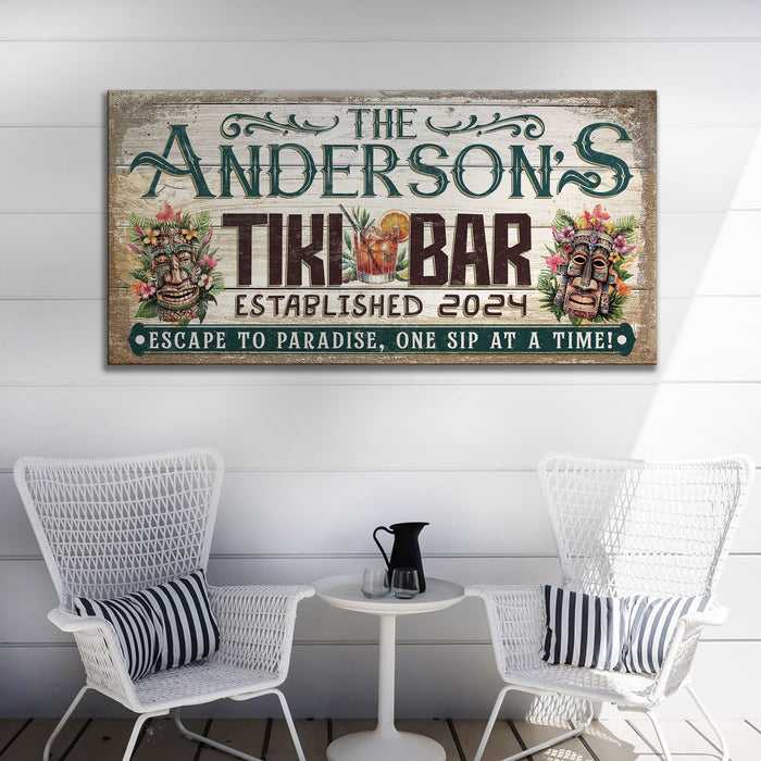 Personalized Tiki Bar Sign Iii