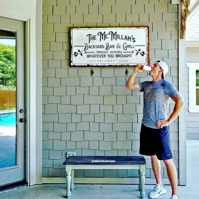 Backyard Bar Grill Sign 1