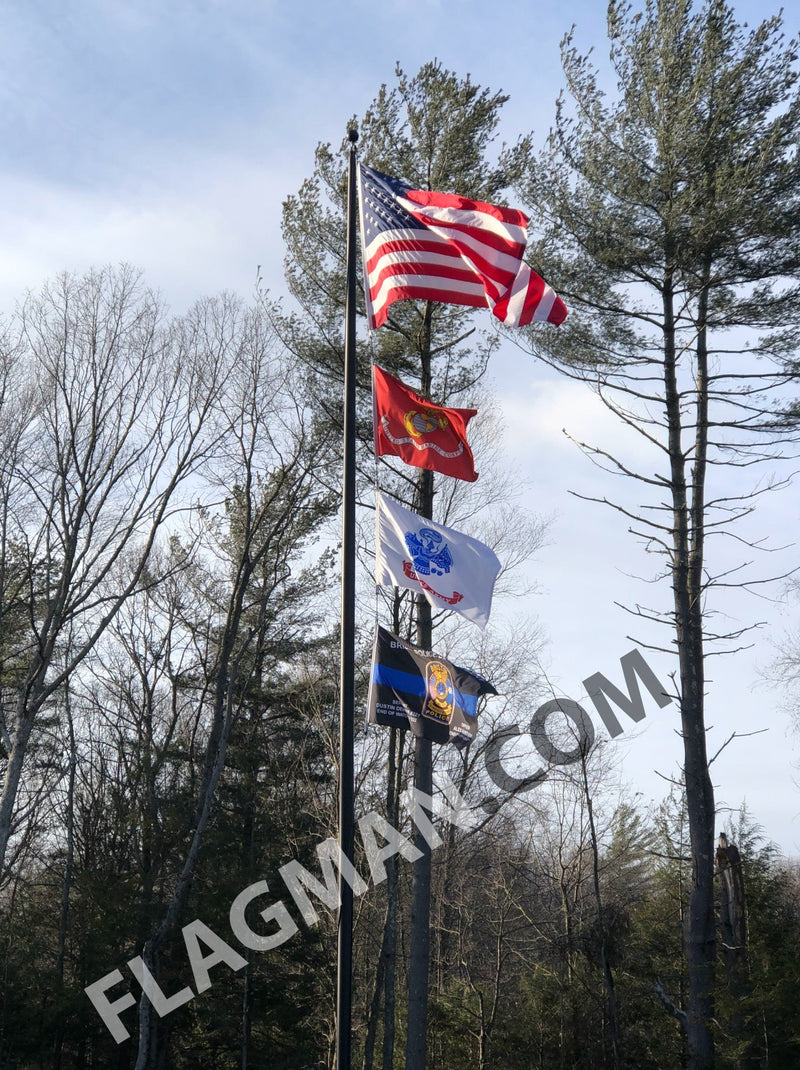 Aluminum Flagpole - External Rope - Heavy Duty, Lifetime Warranty - Made in USA