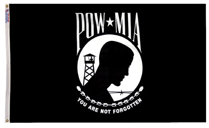 POW/MIA outdoor flag made in USA in black and white
