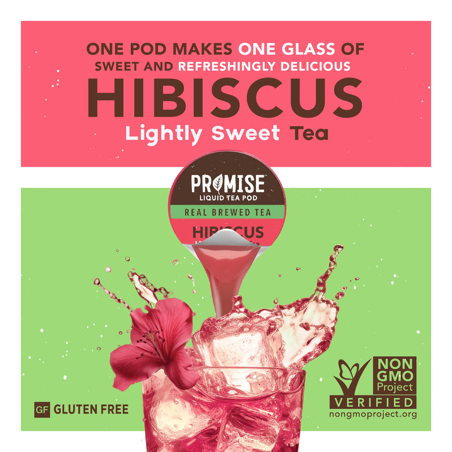 Hibiscus flavor and product claims graphic