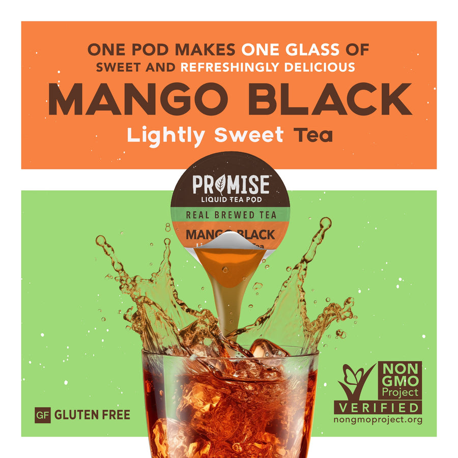Mango Black tea flavor and product claims graphic