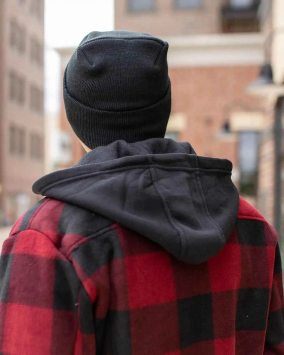 Patented H Stitch Cuffed Beanie, Charcoal Black