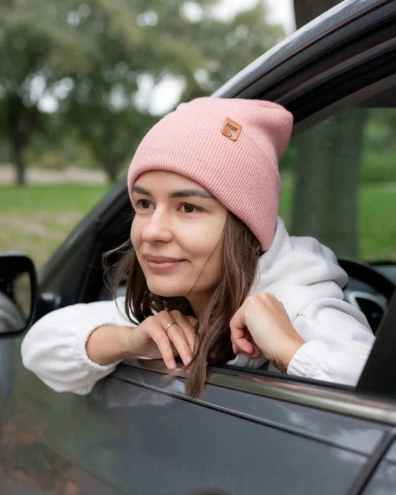 Patented H Stitch Cuffed Beanie, Pearl Pink