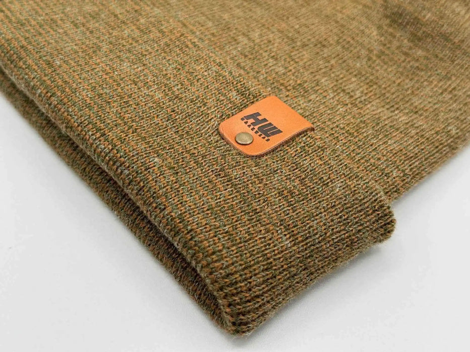 Patented H Stitch Fusion Cuffed Beanie, Brown  and Green