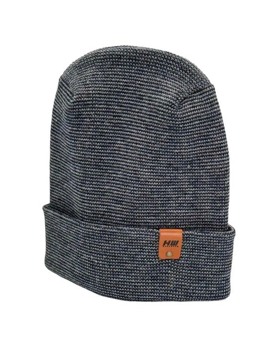 Patented H Stitch Fusion Cuffed Beanie, Gray and Denim Blue