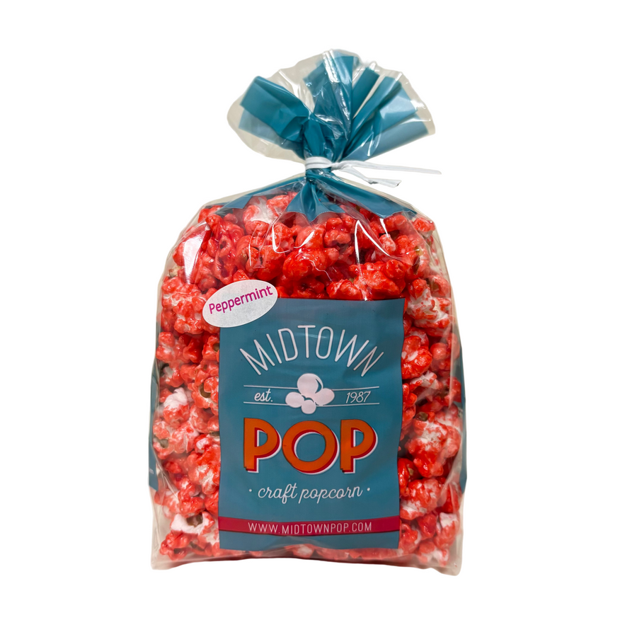 Bag of red peppermint popcorn