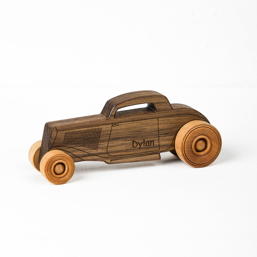 Walnut Hot Rod Wooden Toy Car, 8.75 in.