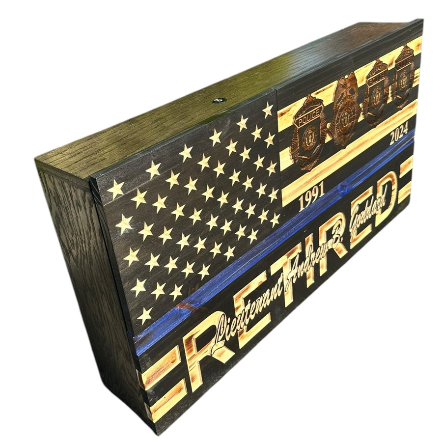 Custom Wooden Concealment American Flag with RFID Lock