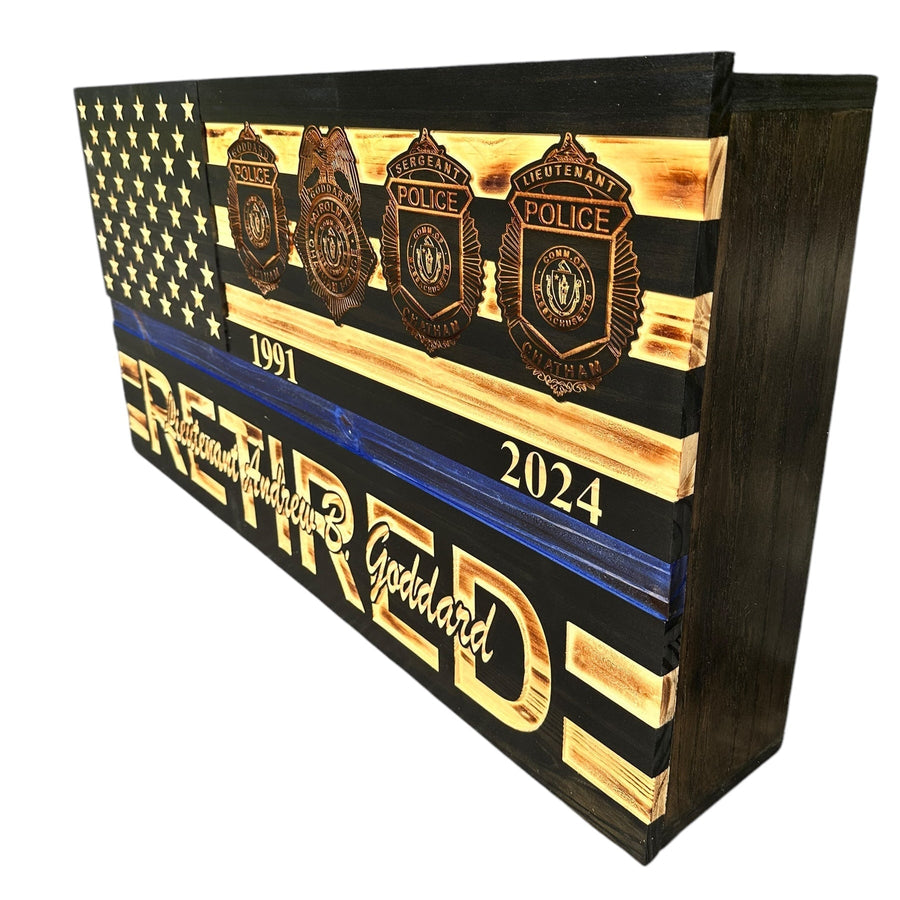 Custom Wooden Concealment American Flag with RFID Lock