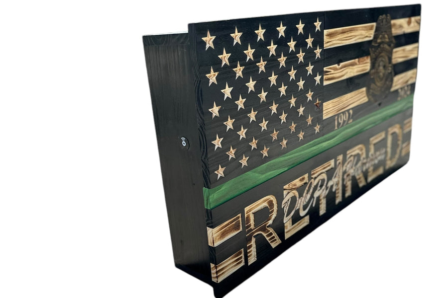 Custom Wooden Concealment American Flag with RFID Lock