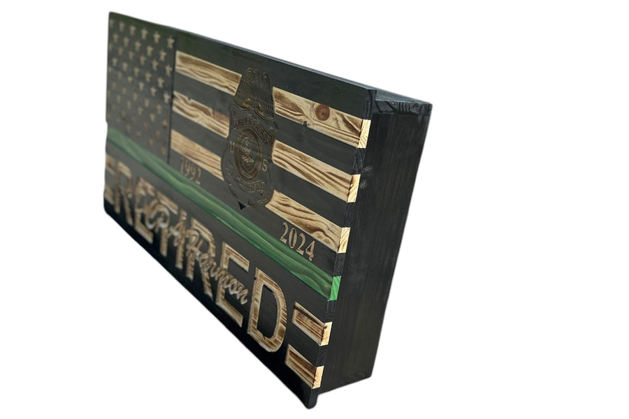Custom Wooden Concealment American Flag with RFID Lock