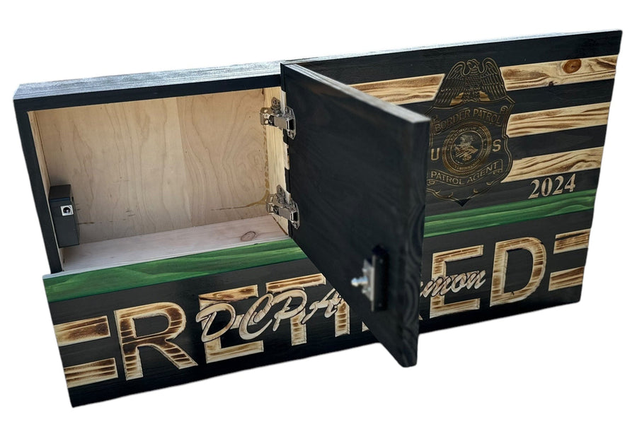 Custom Wooden Concealment American Flag with RFID Lock
