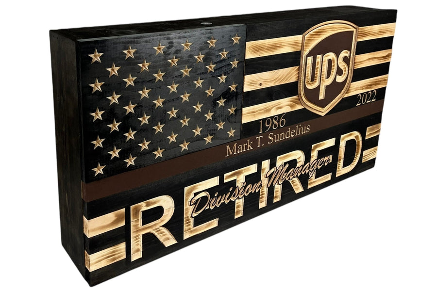Custom Wooden Concealment American Flag with RFID Lock