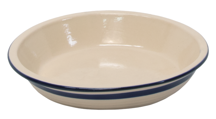 Dominion Stoneware Pie Pan - Blue Stripe