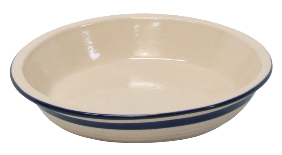 Dominion Stoneware Pie Pan - Blue Stripe