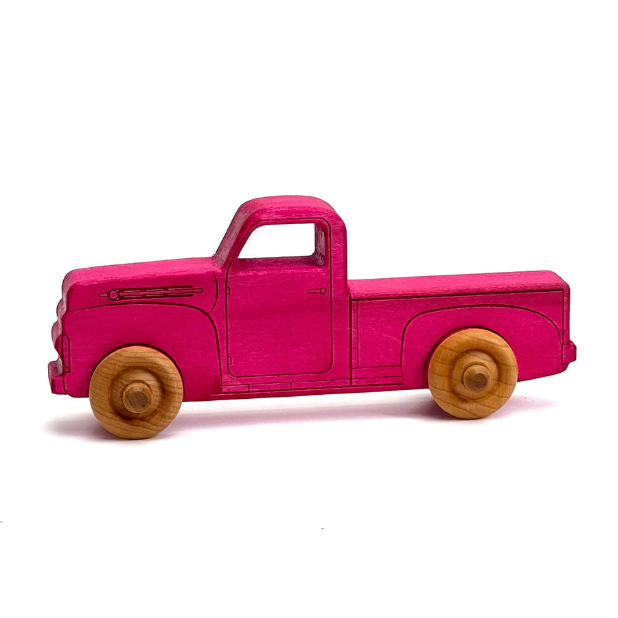 Pink Maple Toy Pickup Truck, 9 in.