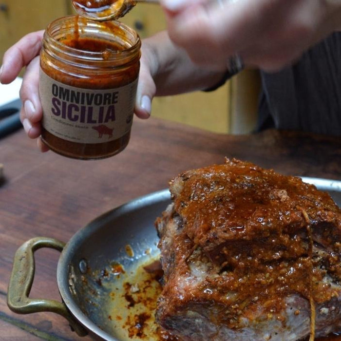 Organic sauce on roast