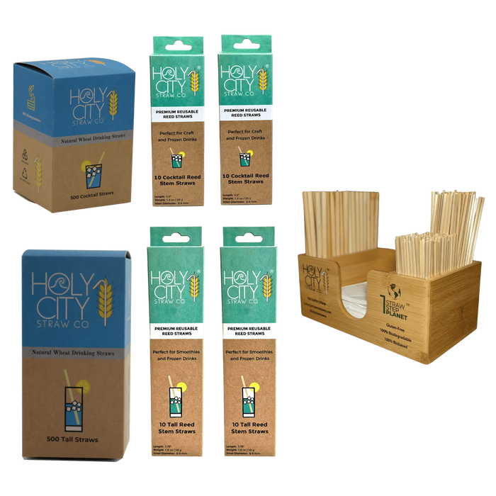 Premium Home Bar Starter Reed and Wheat Straw Package Left