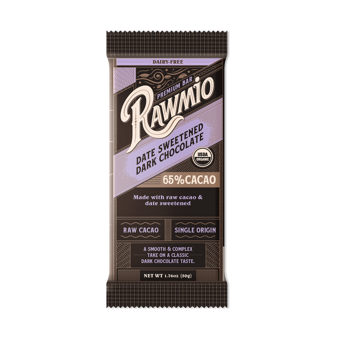 Premium Date Sweetened Dark Chocolate Bar - 65% Cacao