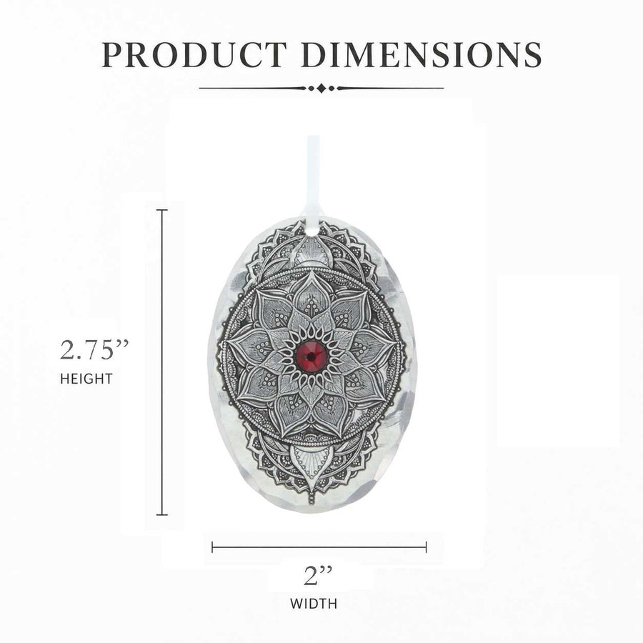 Product dimension guide for Birthstone crystal ornament