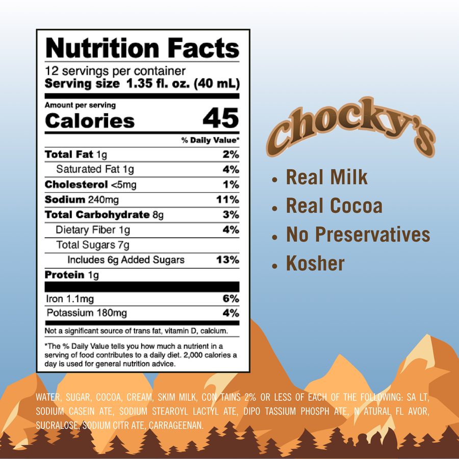 Chocky’s cocoa nutrition and ingredient information