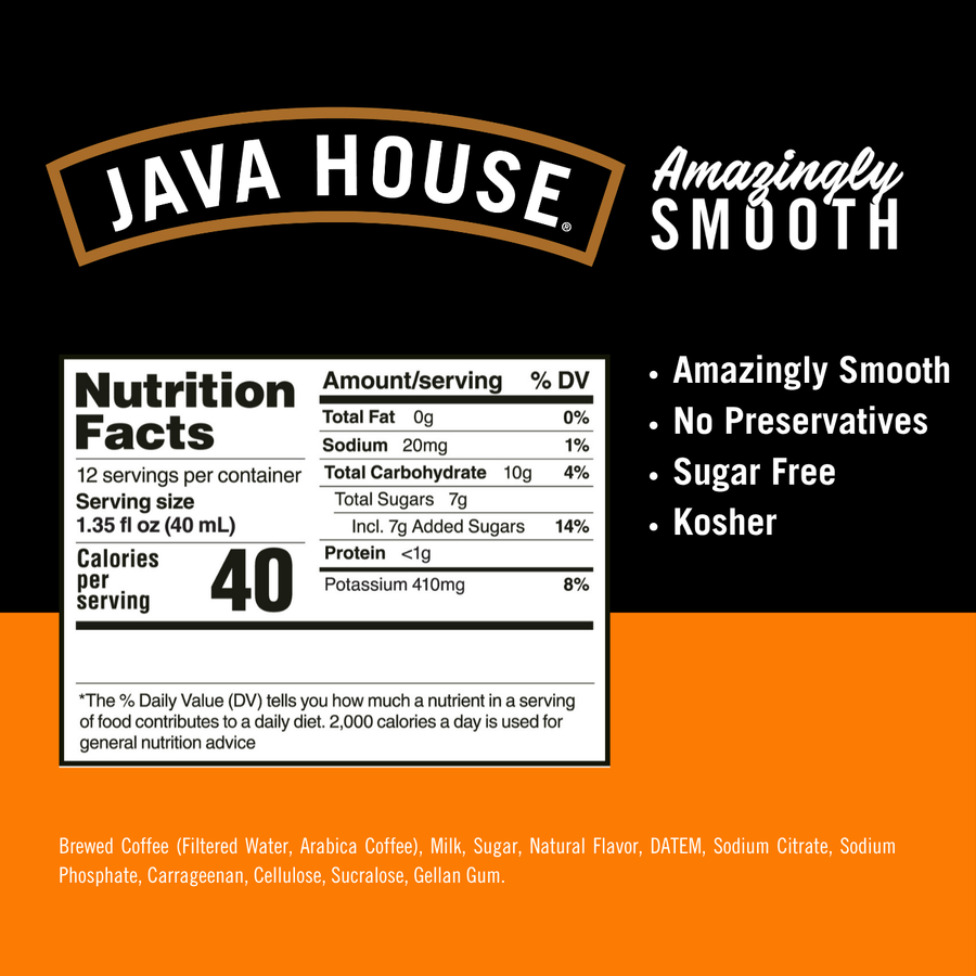 Salted Caramel coffee nutrition and ingredient panel