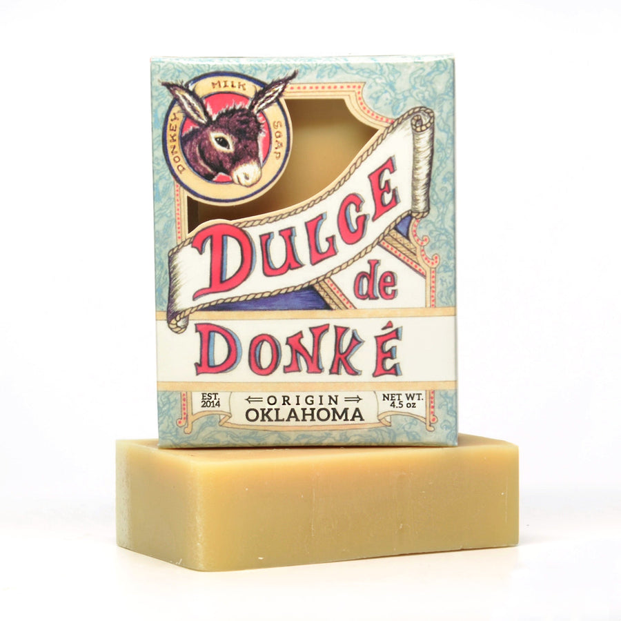 Pure unscented donkey milk soap bar with its branded box