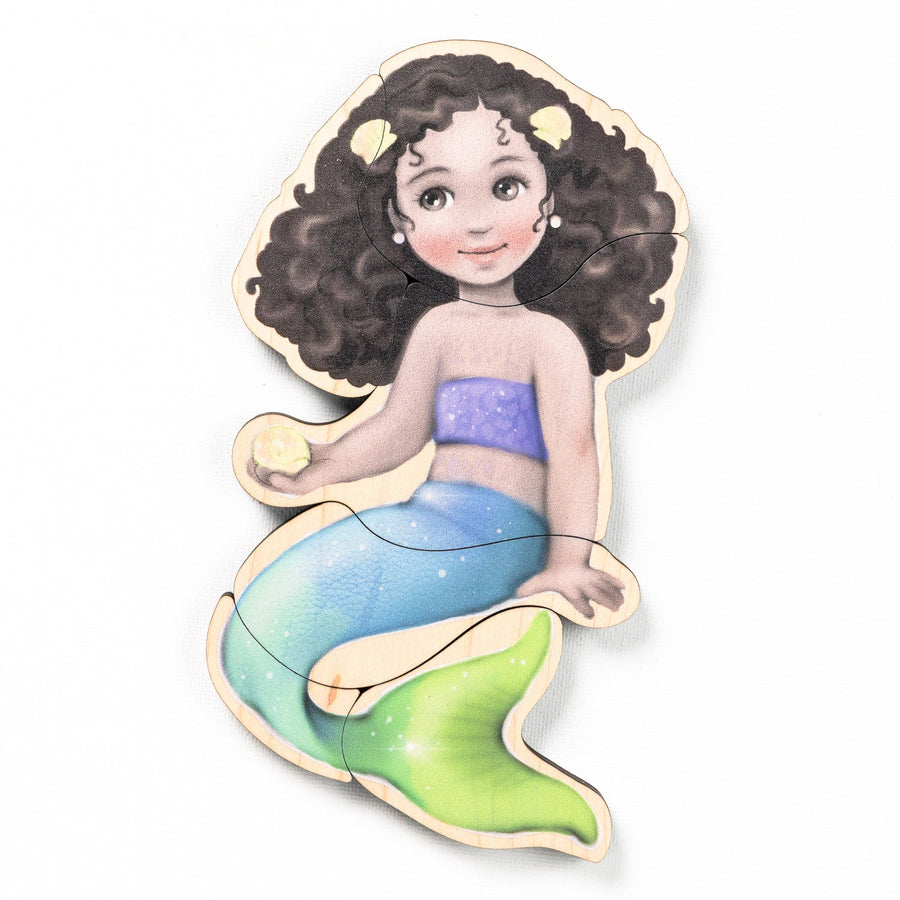 Mermaid magnetic wooden puzzle character