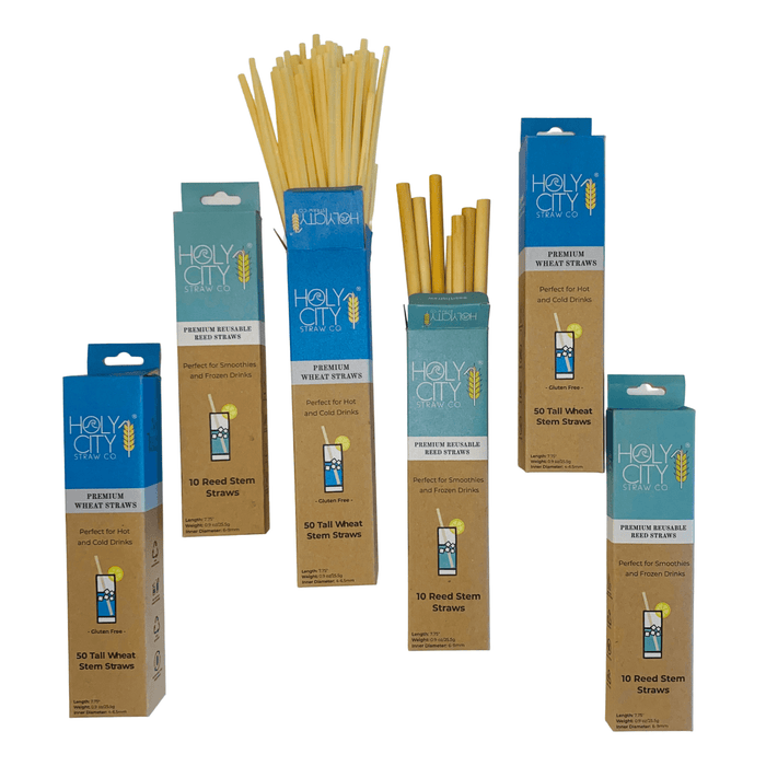 Holy City Straw Wheat and Reed Straw Bundle - 6 Pack by Farm2Me