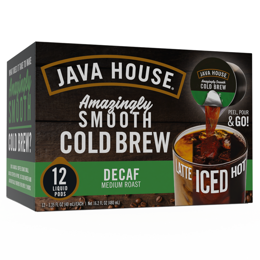 Decaf carton on a countertop