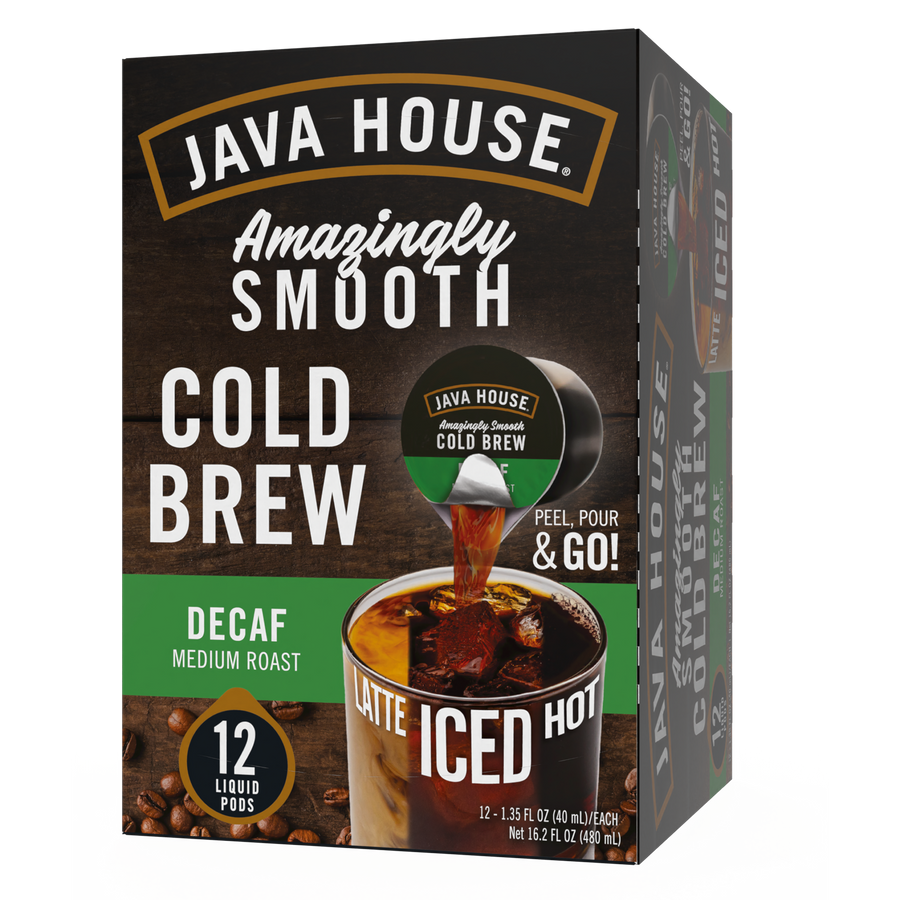 Decaf carton front with print color marks