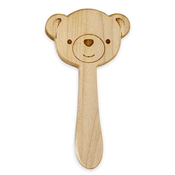 Bear Wooden Baby Rattle – Solid Maple