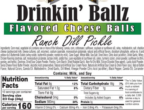 Ranch Dill Pickle Flavored Cheese Balls