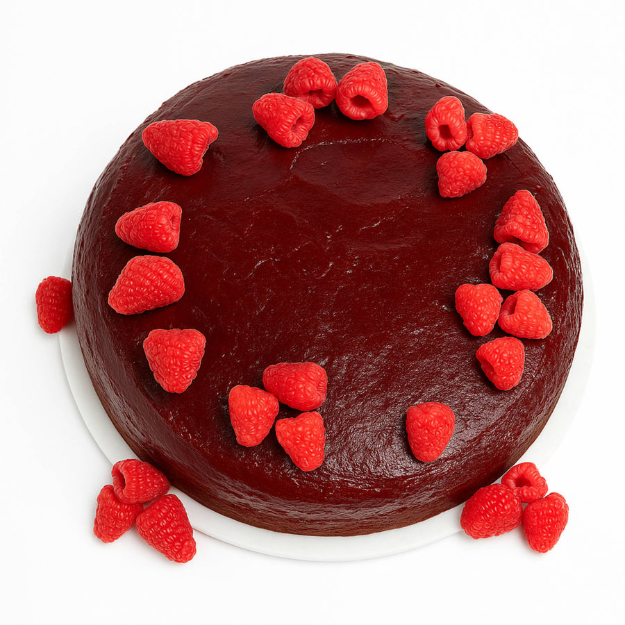 Andy Anand Chocolate Raspberry Cake, 9-Inch, 2.8 lb – Real Chocolate Truffles, Luxuriously Creamy, Birthday, Wedding & Anniversary Gift Box