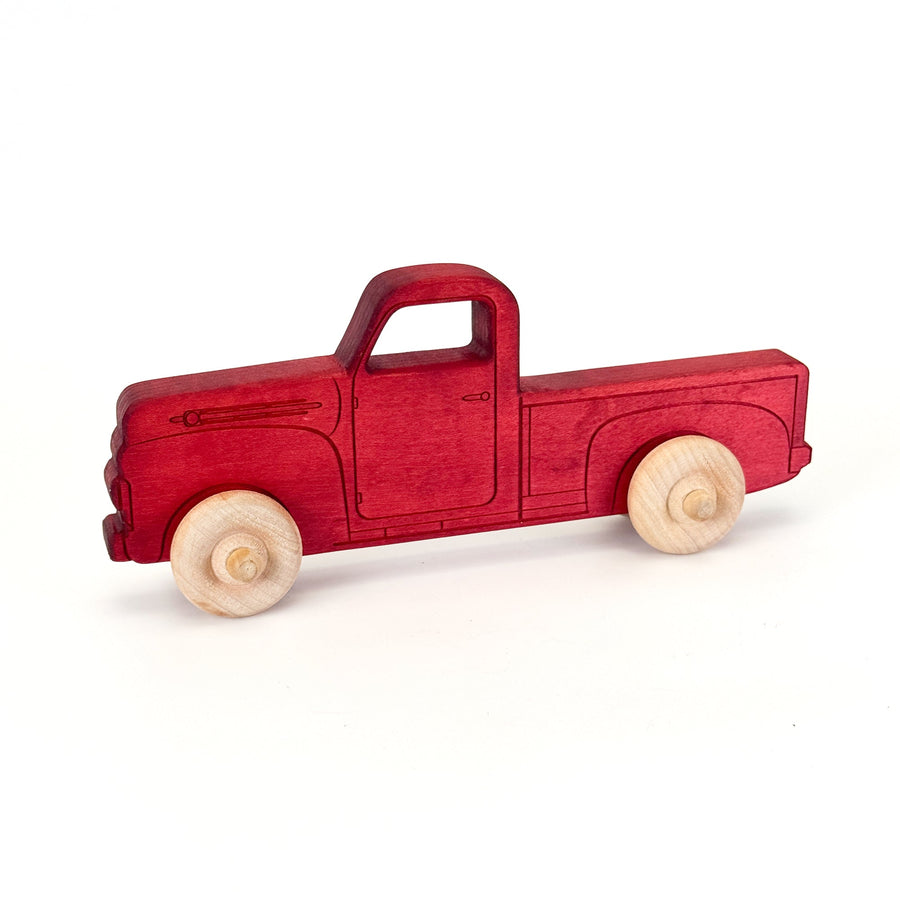 Red Maple Toy Pickup Truck, 9 in.
