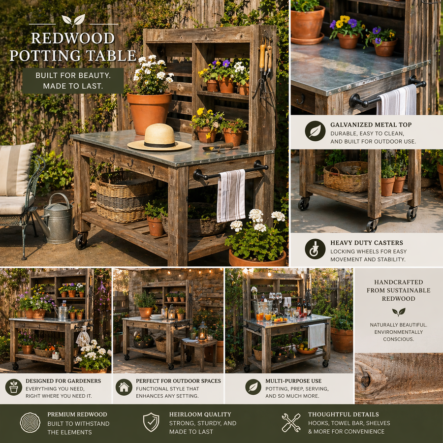 Redwood Potting Table