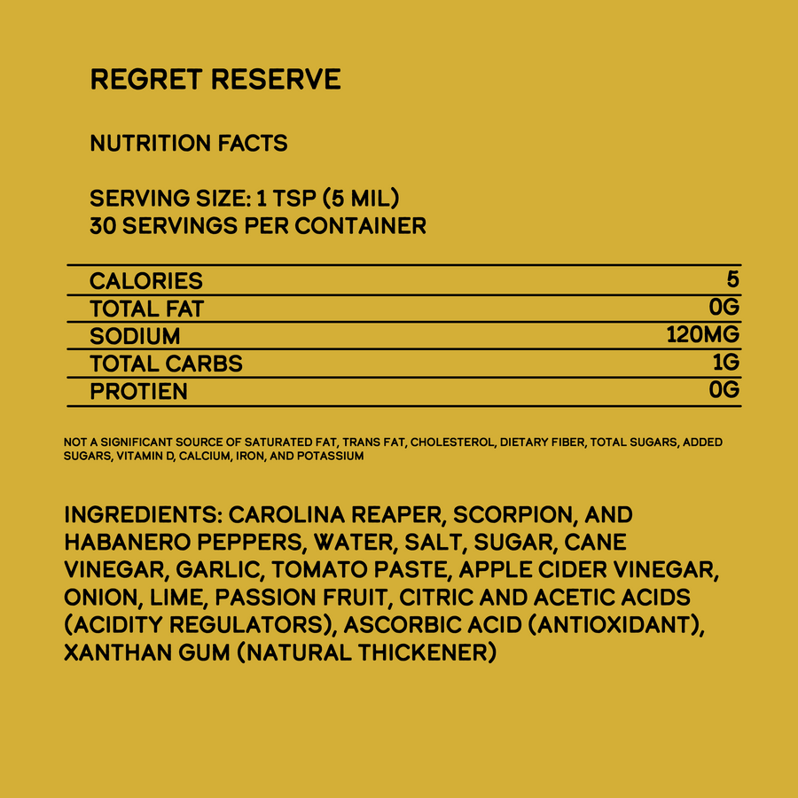 Regret Reserve Hot Sauce