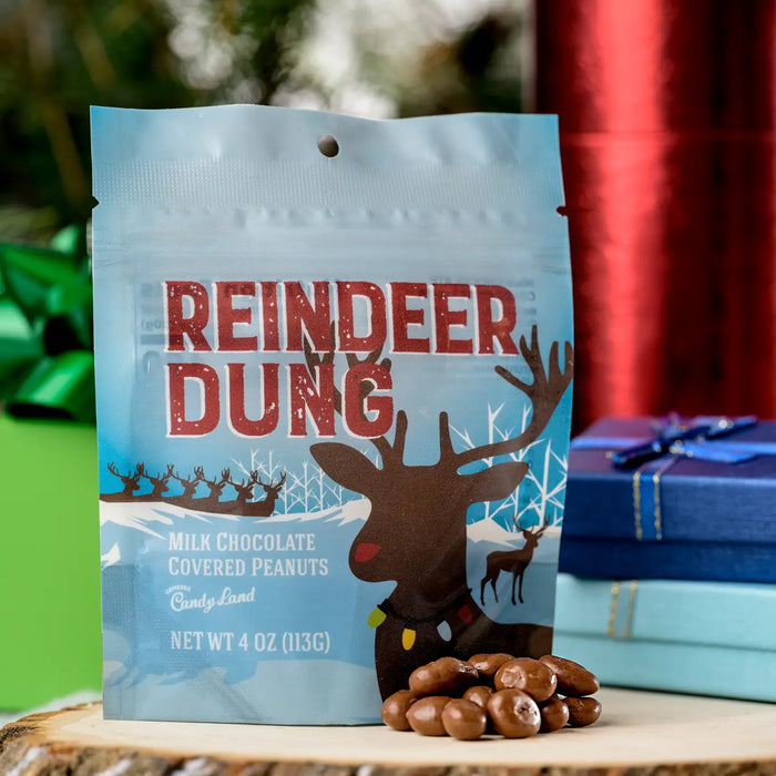 Milk Chocolate Peanuts – Reindeer Dung illustrated candy pouch
