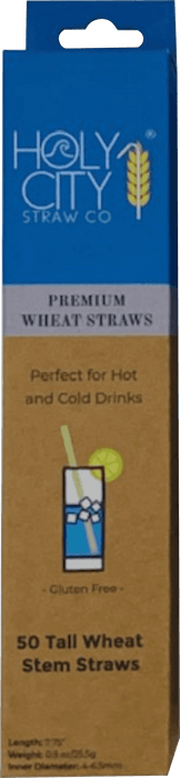 Holy City Straw Tall Wheat Drinking Straws | Inner Pack | 10 x 50ct. Boxes by Farm2Me