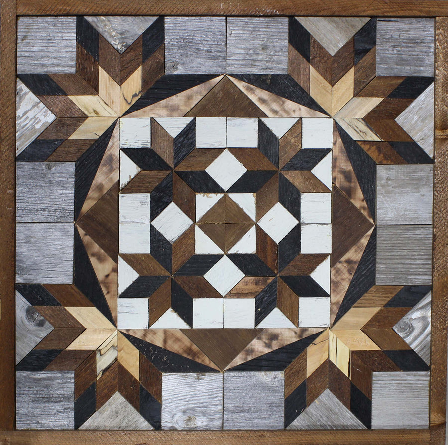 Amish Handmade Barn Quilt Wall Art – Reclaimed Barn Wood – 20.75” x 20.75”