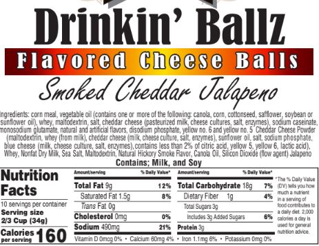 Smoked Cheddar Jalapeno Flavored Cheese Balls