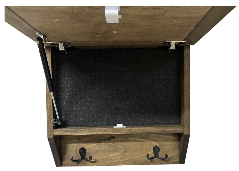 Rustic Mountain Welcome Wall-Mounted Gun Cabinet – Concealed Lockable Storage for Your Home
