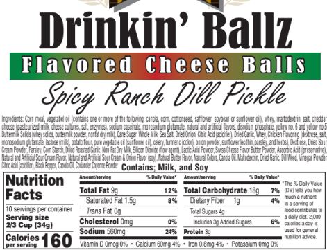 Spicy Ranch Dill Pickle Flavored Cheese Balls