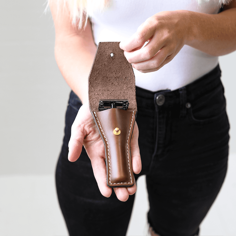 Safety Razor Holder - Lifetime Leather Co
